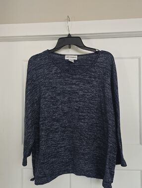 Cathy Daniels Navy Marled Scoop Neck Sweater